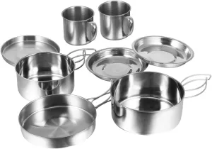 KESYOO Camping Cookware Set 8-Piece Portable Pot Set Utensils for Camping Hiking and Outdoor Cooking