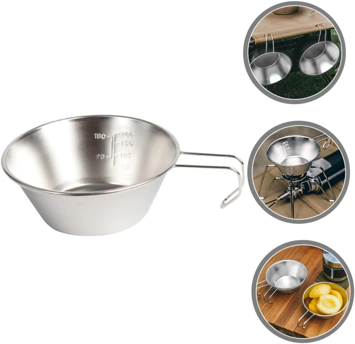 KESYOO Stainless Steel Salad Bowl Cups Foldable Portable Water Camping Small Wine Cup Compact Bowl Reusable