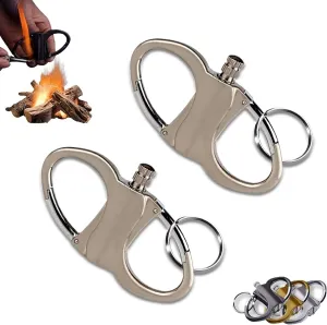 Keychain Lighter, Keychain Lighter Match Strike for Outdoor Adventure Survival and Home, Waterproof and Windproof Portable Compact, Gift for Survivalists or Gadget Lovers(2sliver)