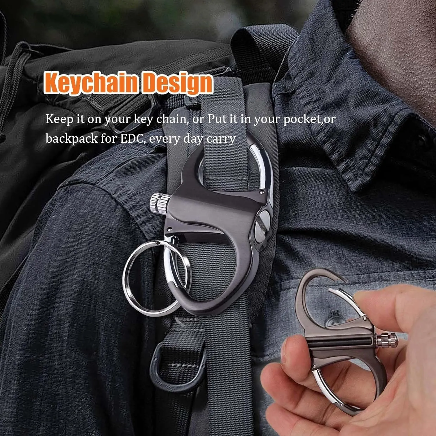 Keychain Lighter, Keychain Lighter Match Strike for Outdoor Adventure Survival and Home, Waterproof and Windproof Portable Compact, Gift for Survivalists or Gadget Lovers(2sliver)