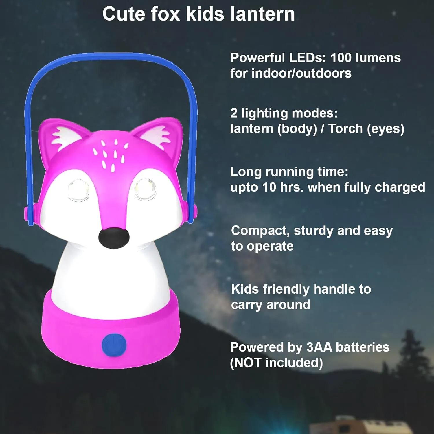 Kids Camping Essentials – Fox LED Kids Lantern and Rechargeable Kids Headlamp Set | Multiple Purposes Kids Nightlight/Flashlight Toys – Great Holiday, Halloween N Birthday Gifts for Toddlers and Kids
