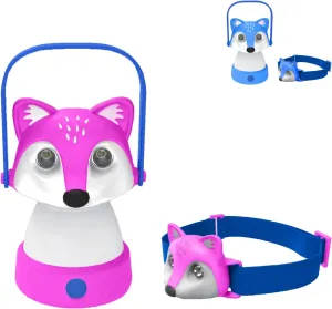 Kids Camping Essentials – Fox LED Kids Lantern and Rechargeable Kids Headlamp Set | Multiple Purposes Kids Nightlight/Flashlight Toys – Great Holiday, Halloween N Birthday Gifts for Toddlers and Kids