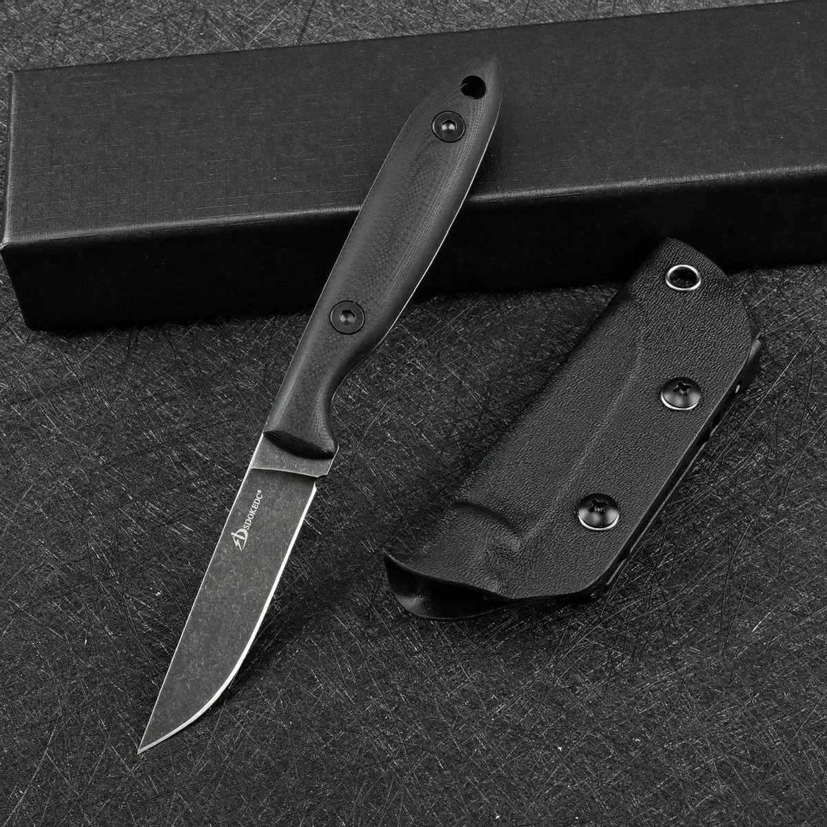 Knives DC53 Steel Tactical Fixed Blade Knife with kydex sheath for Men EDC Outdoor Camping Survival Hunting (Black G10 handle)