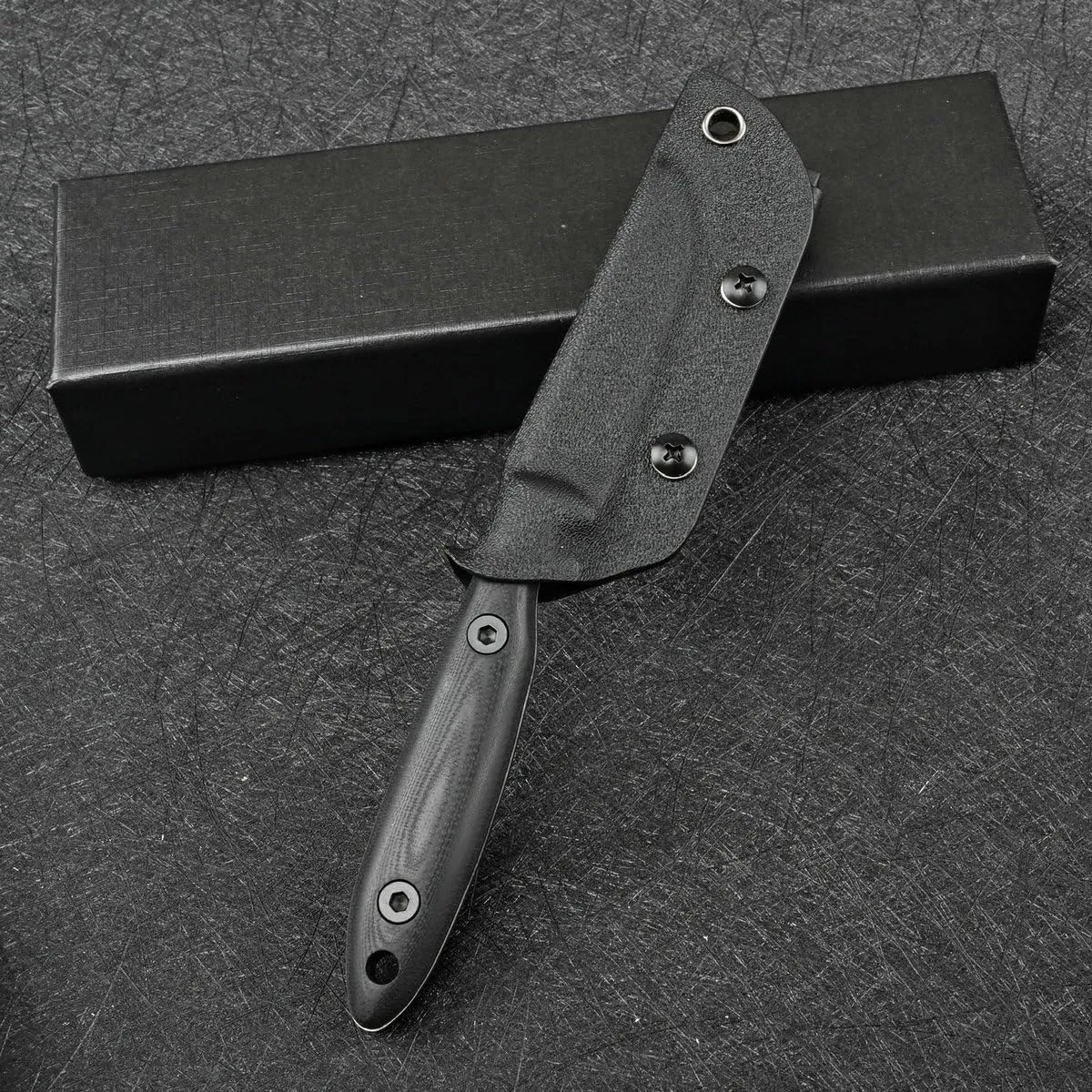 Knives DC53 Steel Tactical Fixed Blade Knife with kydex sheath for Men EDC Outdoor Camping Survival Hunting (Black G10 handle)