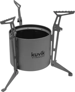 Kuvik Titanium Siphon Alcohol Stove with Folding Legs - Ultralight and Compact Stove for Backpacking, Camping, and Survival