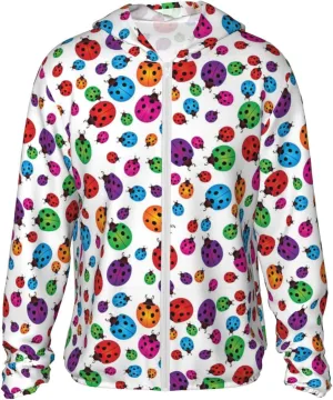 Ladybug Pattern Hoodie Sun Proof Hooded Shirt Refreshing Clothing Jacket Shirts Adult Long Sleeve Sports Hoodies