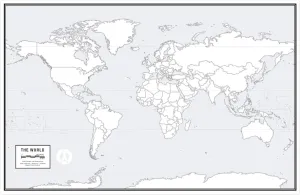 Large Blank World Outline Map Poster, Laminated, 36” x 24” | Great Blank Wall Map for Classroom or Home Study | Free Dry Erase Marker Included | Includes Detailed Laminated Answer Sheet | Learn Fast!