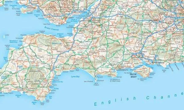 Large British Isles Routeplanning Wall Map by Maps International