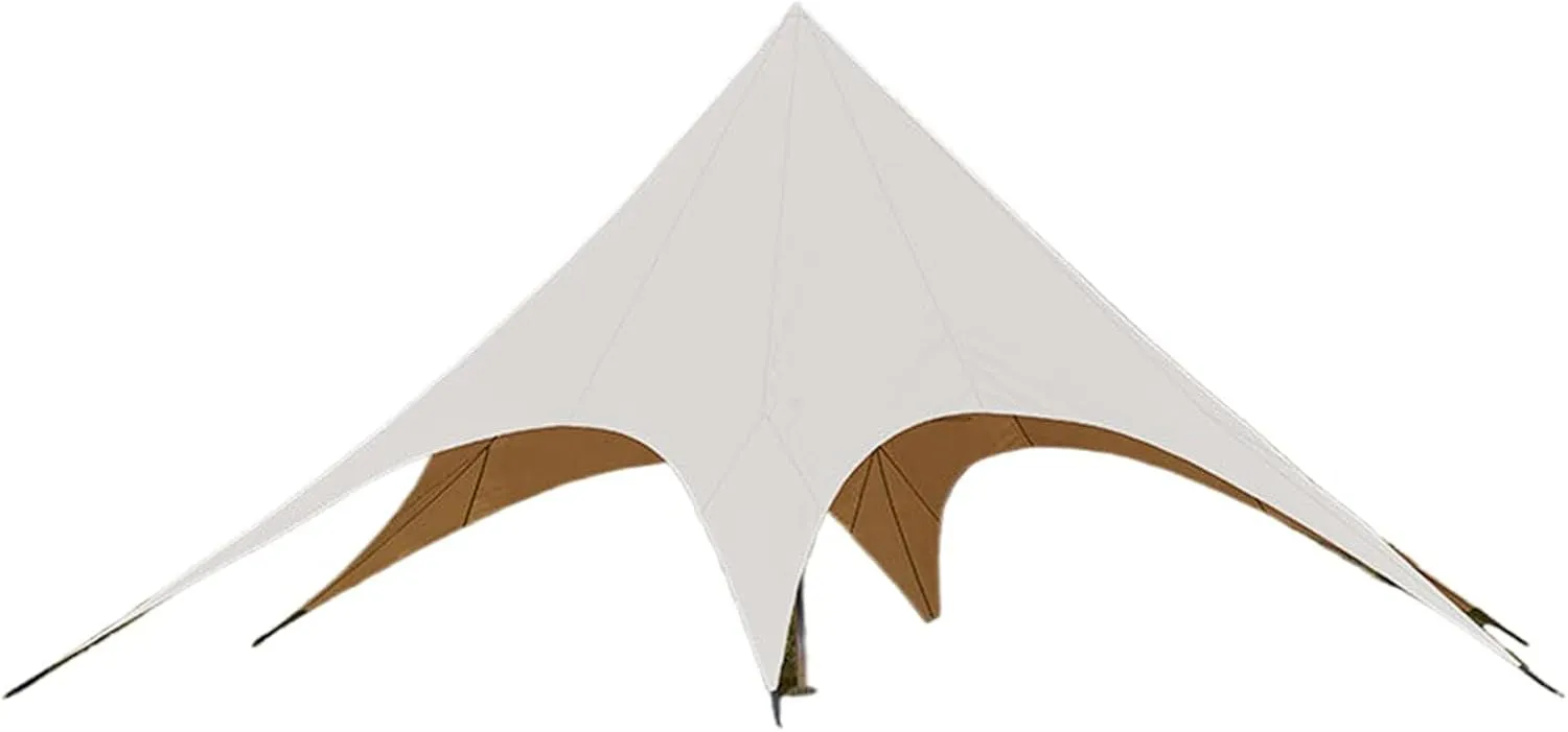 Large Tarp Camp Tarp Large Space Single Peak Waterproof Windproof for 15-20 People Beach Backyard Party