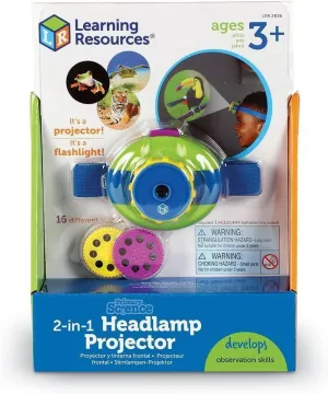 Learning Resources Primary Science Headlamp Projector with Adjustable Strap & Animal Discs