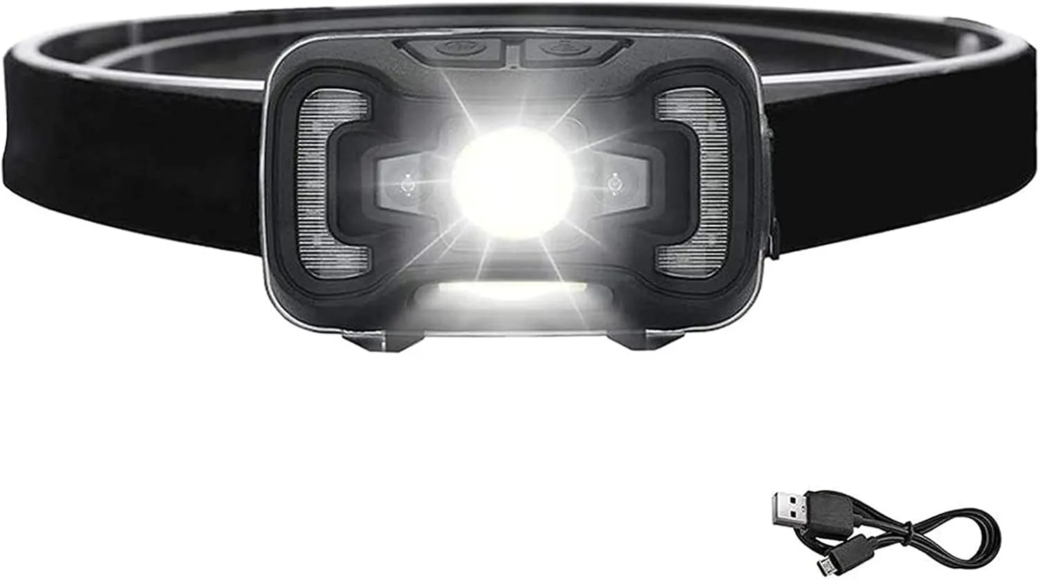 LED Headlamp Flashlight 270 Lumen Super Bright Motion Sensor Head Lamp IPX5 Waterproof Rechargable Head Lights 5 Modes Headlight Forehead Light for Camping Running Hunting