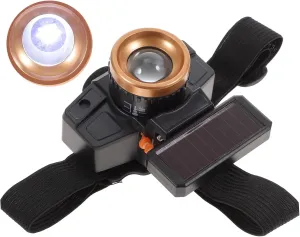 Led Headlamp Motion Sensor Waterproof Solar and USB Charging for Outdoor Fishing Hiking Nighttime Use Random