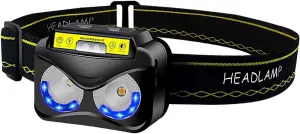 LED Rechargeable Headlamp, Motion Sensor Control, 650 Lumen Bright 30 Hours Runtime 1200mAh Battery USB Headlight Flashlight, Camping Hiking Fishing Work Waterproof Torch