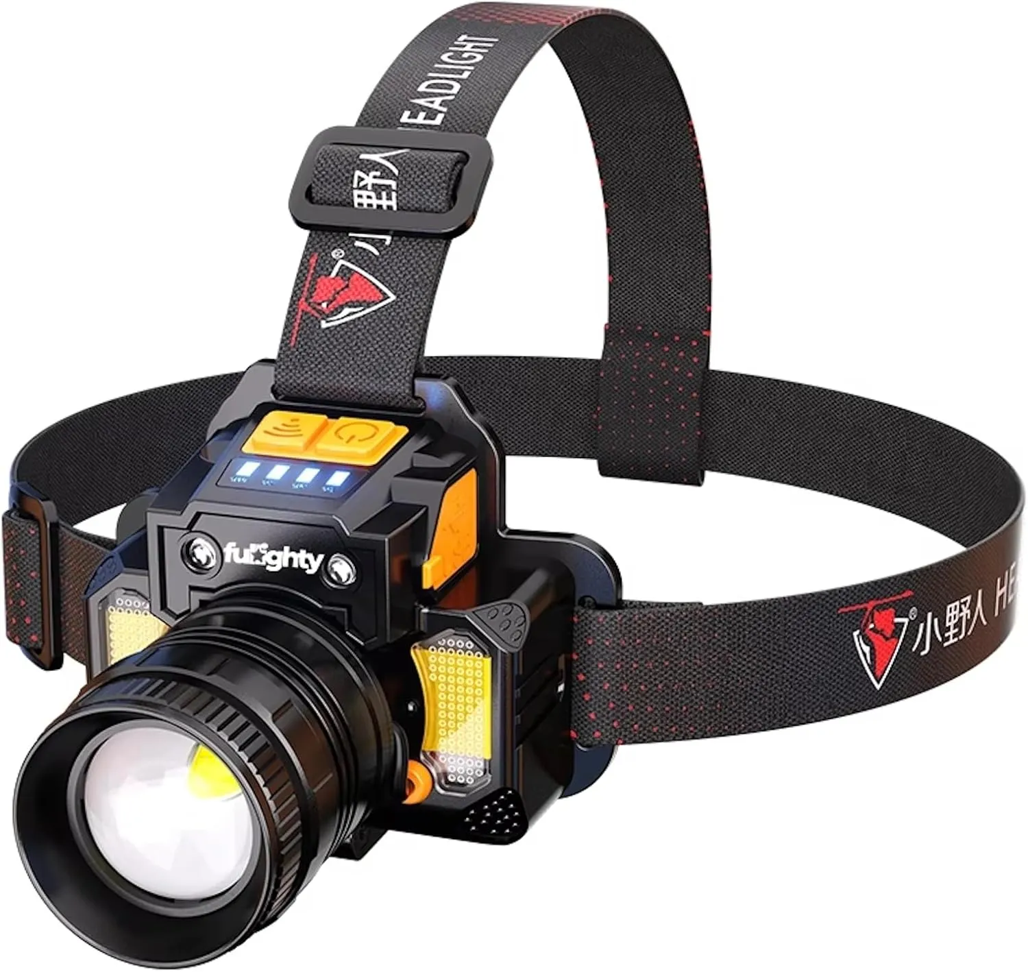 LED Sensor Head Lights for Forehead Rechargeable Head Lamp, 7 Modes 3000 LM Waterproof Head Flashlight Adjustable with COB Red Blue Light for Outdoor Home Hiking Headlamp