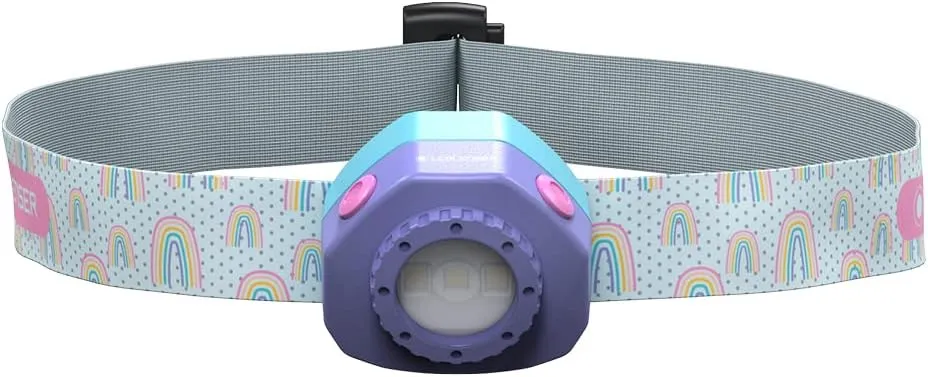 Ledlenser KIDLED4R, Safe LED headlamp for Children, Reading, Night Hike, Colorful Signal, Light Toys (Purple)