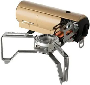 LHX Camping Cooker Household Gas Windproof Cassette Stove Outdoor Stove (Color : Brass)