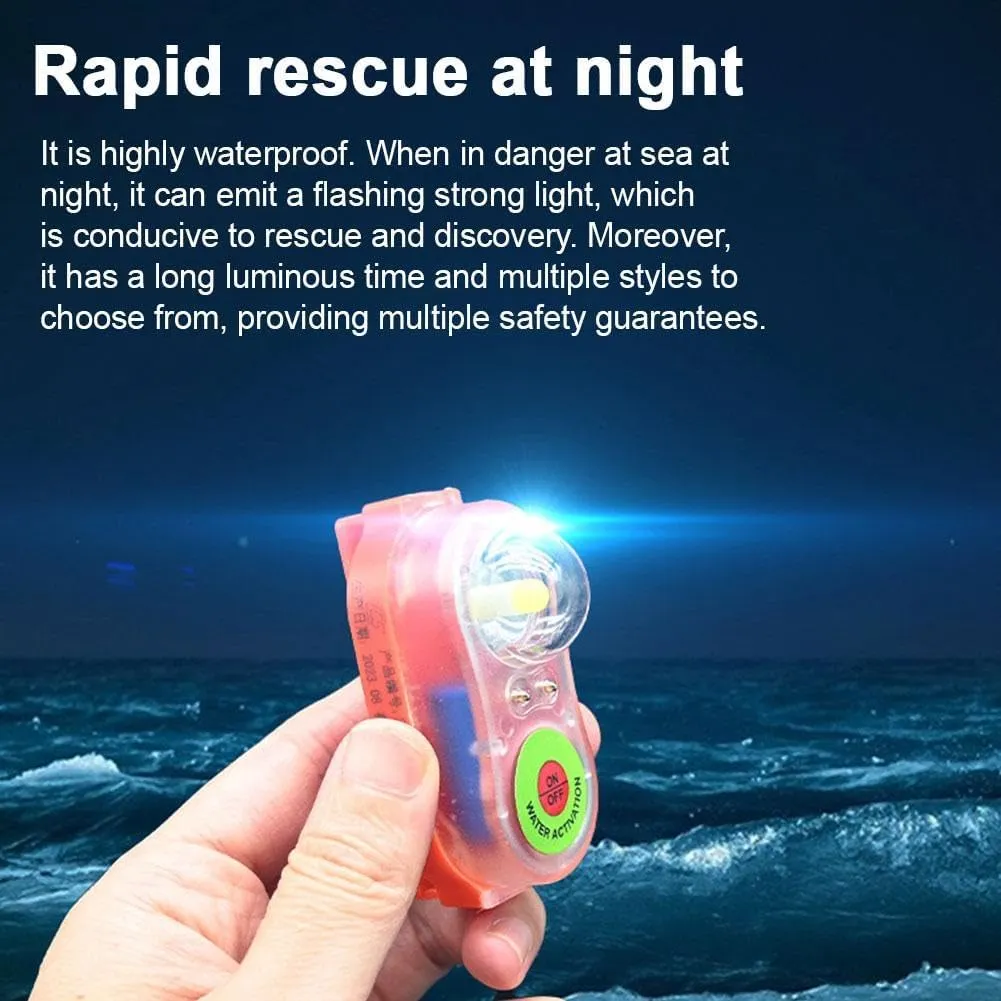 Life Jacket Light Fire Rescue Position Lights Water Activated Strobe Light for Man Overboard Survival Yellow