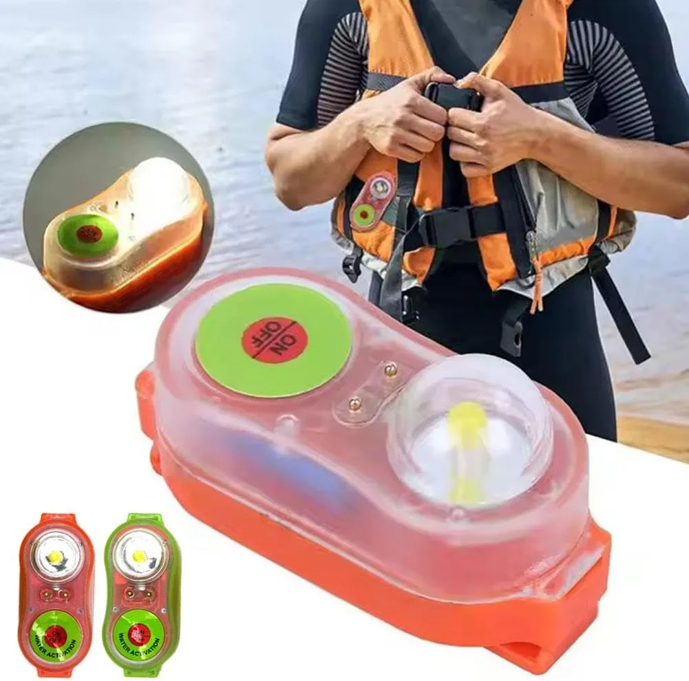Life Jacket Light Fire Rescue Position Lights Water Activated Strobe Light for Man Overboard Survival Yellow