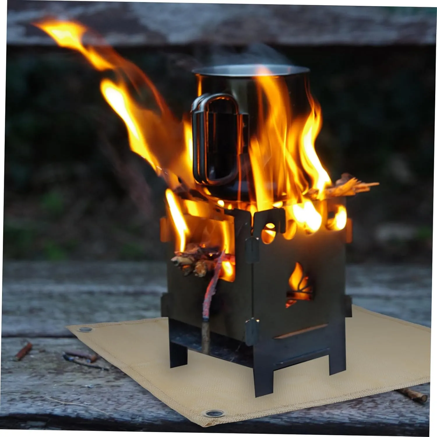 LIFKOME 3 Pcs Heat Insulation Blanket Fire Resistance Material Fire Blanket Outdoor BBQ Mat Fiberglass Pad