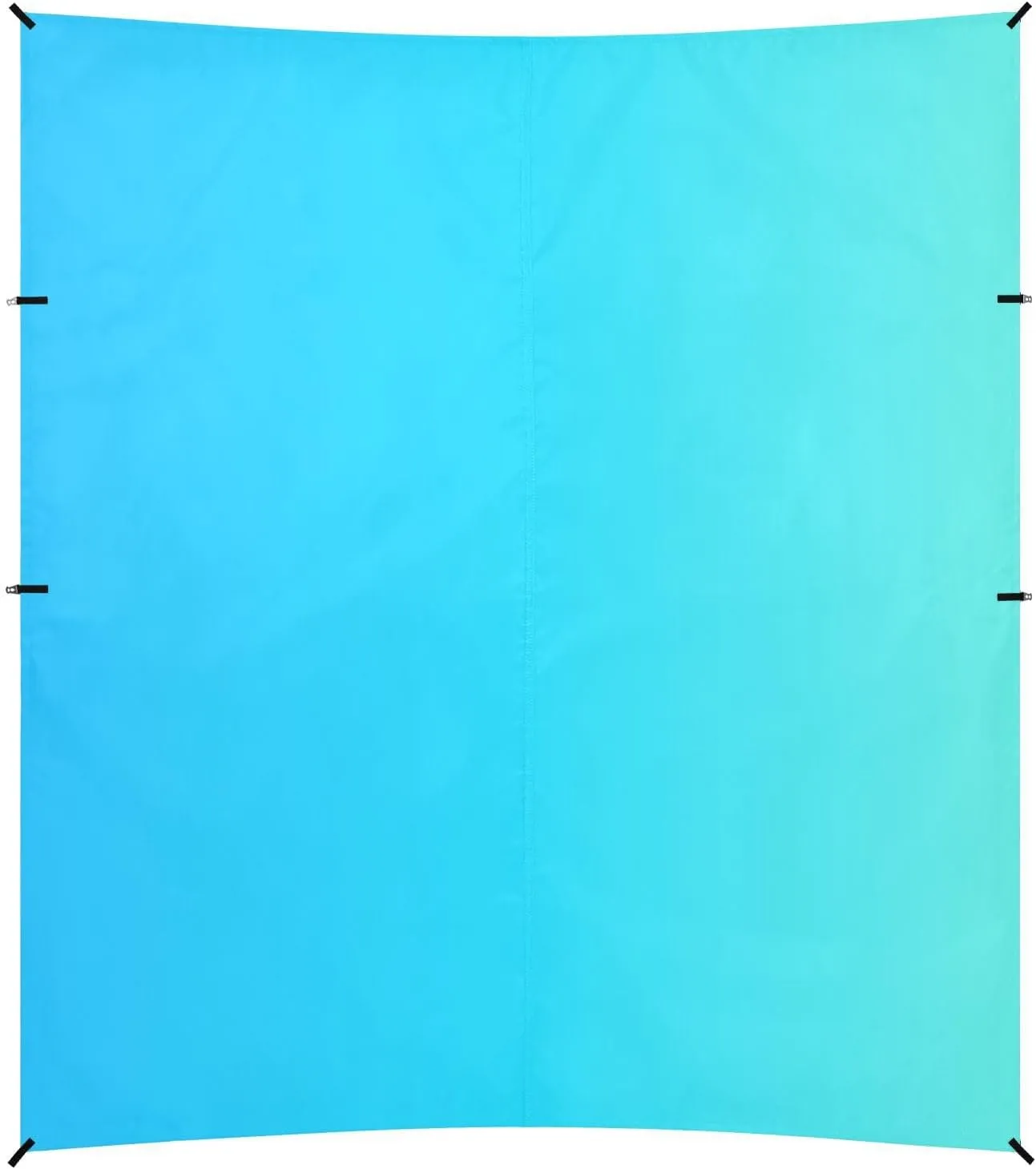 Light Blue Gradient Foldable Beach Canopy UPF50 Water-Resistant Outdoor Sun Shade with Sandbags and Shovel for Family Trips, Picnics & Camping