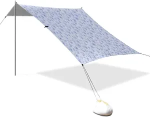 Lilac Flowers Light Purple Foldable Beach Cabana UPF50  Easy Setup Large Sun Shelter with Sand Shovel for Family Trips, Picnics & Camping