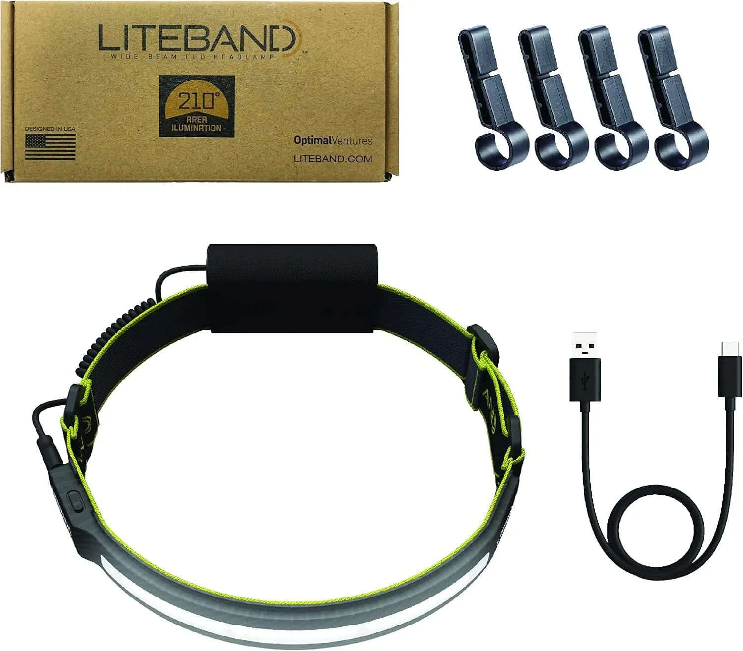 Liteband PRO 1000 Lumens LED Headlamp Rechargeable Battery Powered, Super Bright Tactical Head Lamp Flashlight Hard Hat Light, Mechanic Lamps, Camping, Running, Best Rated For Adults Forehead, Carbon