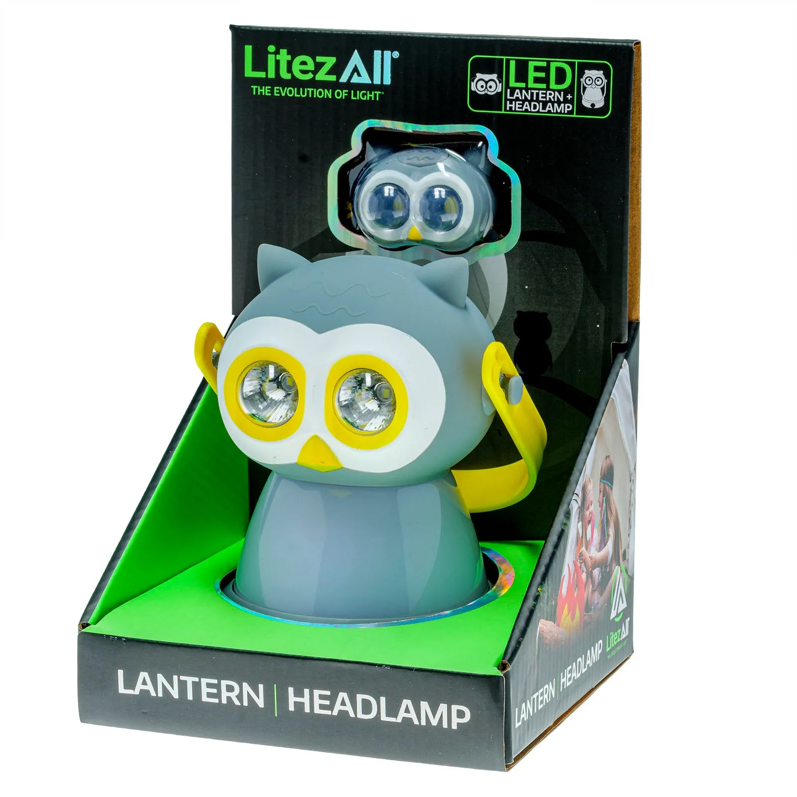 LitezAll Owl Themed Headlamp and Lantern Combo
