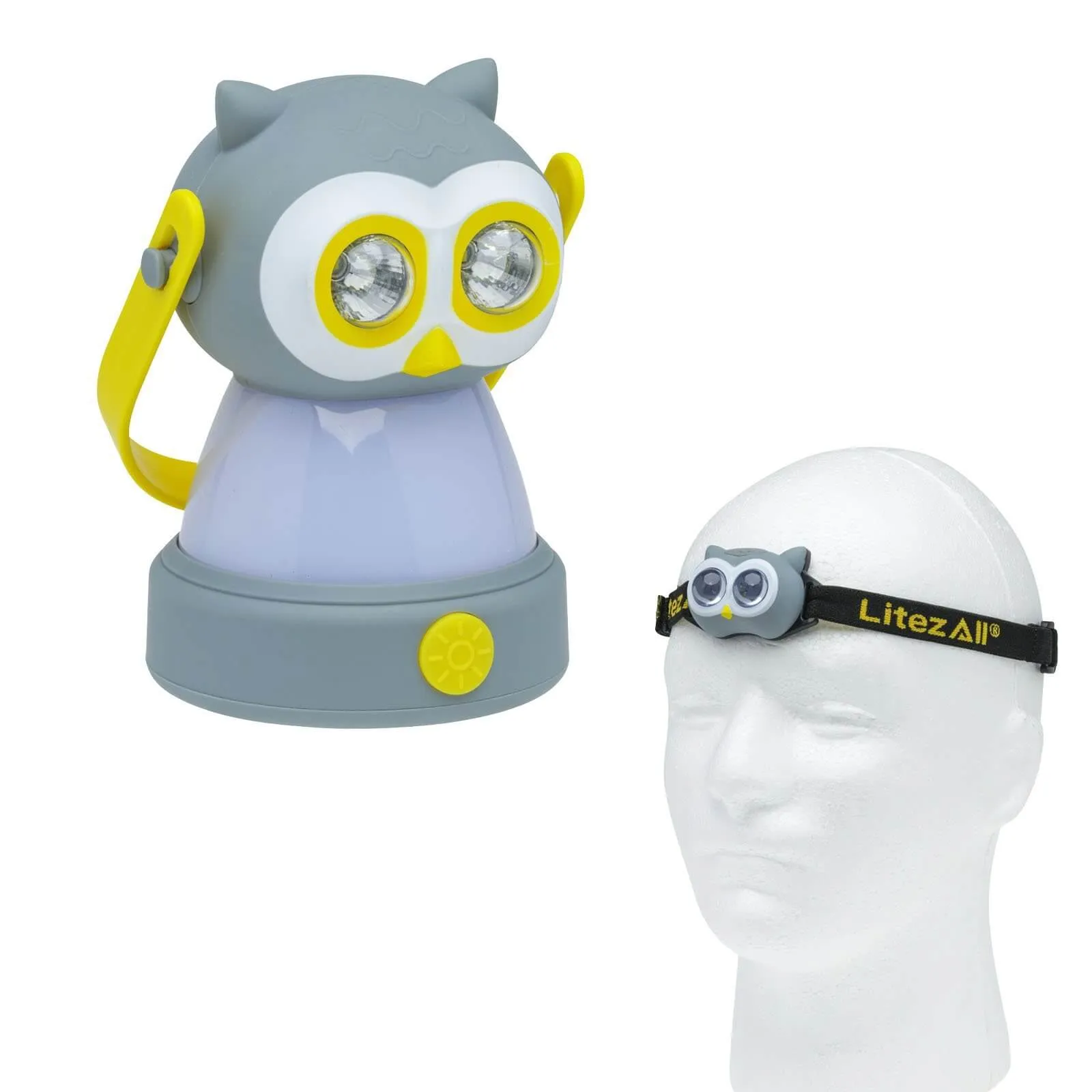 LitezAll Owl Themed Headlamp and Lantern Combo
