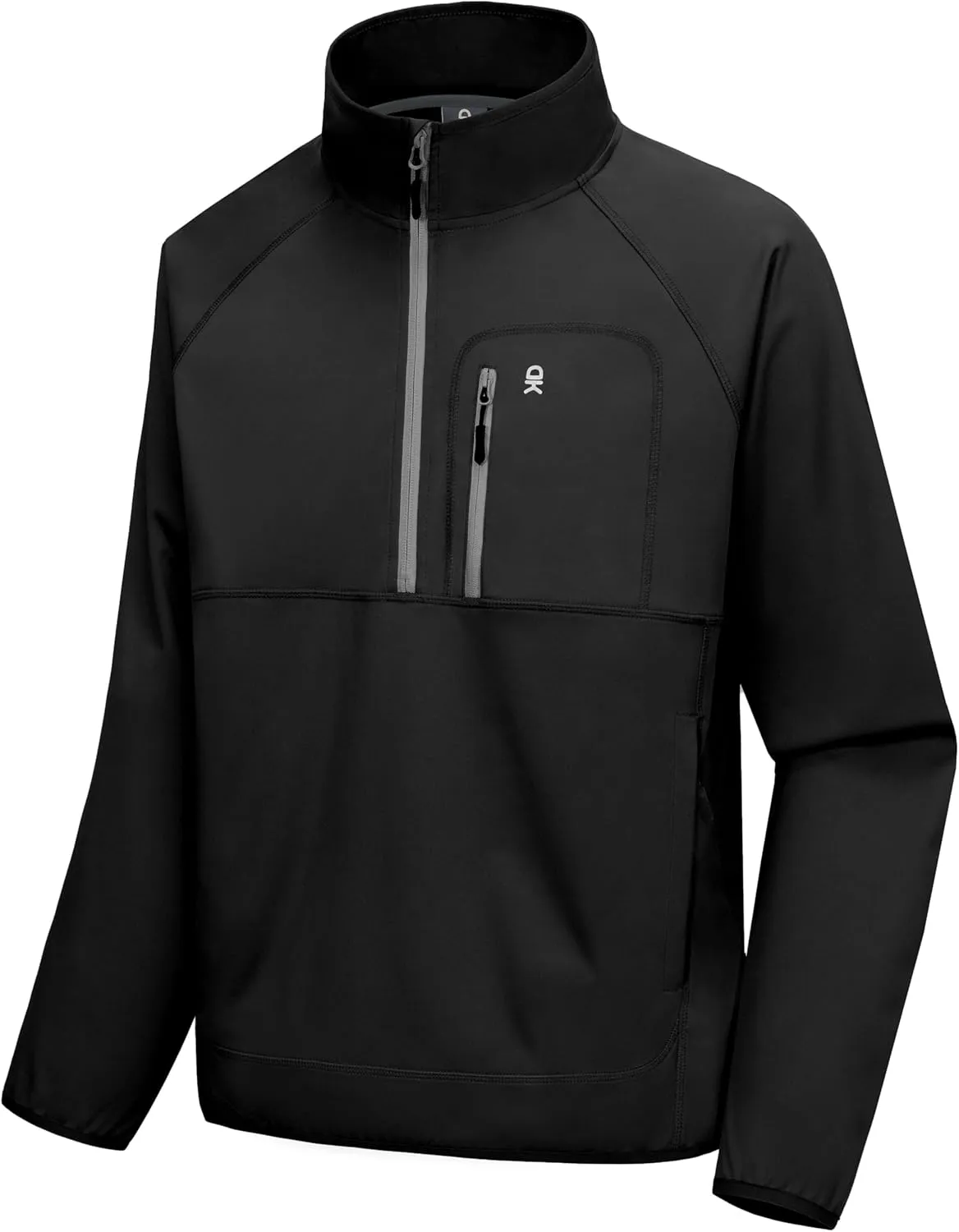 Little Donkey Andy Men's Half Zipper Pullover, Windproof Softshell MTB Mountain Bike Jacket for Cycling Golf Workout