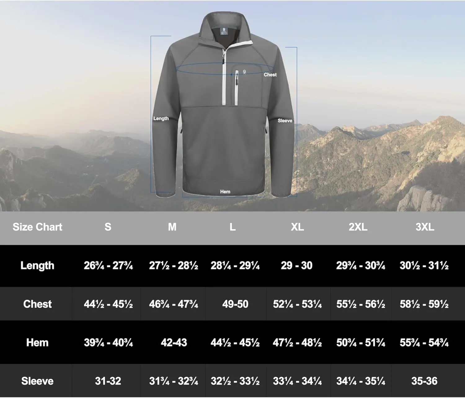 Little Donkey Andy Men's Half Zipper Pullover, Windproof Softshell MTB Mountain Bike Jacket for Cycling Golf Workout