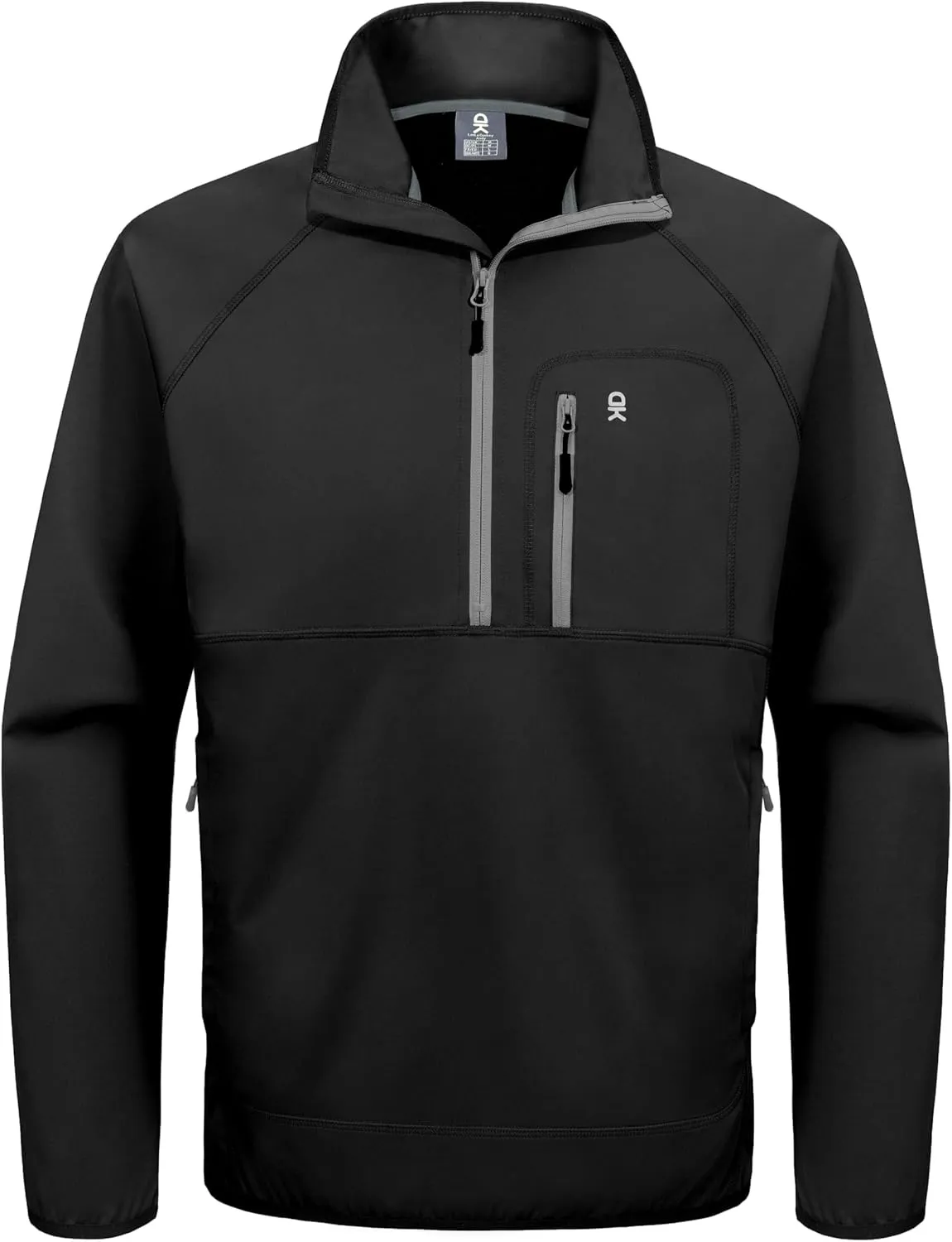 Little Donkey Andy Men's Half Zipper Pullover, Windproof Softshell MTB Mountain Bike Jacket for Cycling Golf Workout