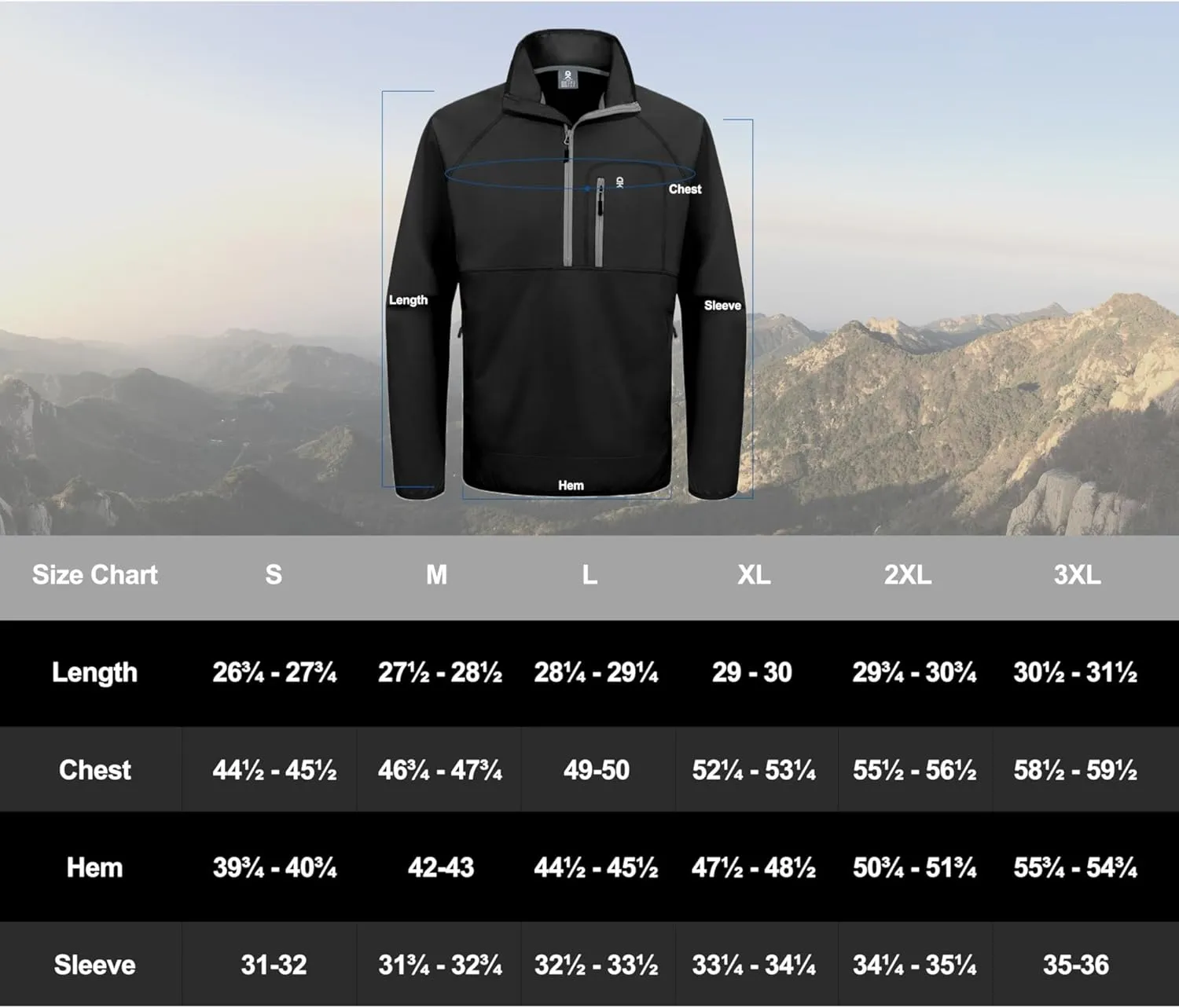 Little Donkey Andy Men's Half Zipper Pullover, Windproof Softshell MTB Mountain Bike Jacket for Cycling Golf Workout