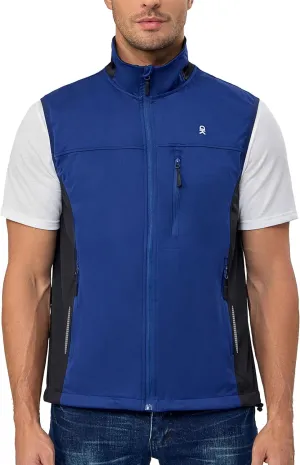 Little Donkey Andy Men's Lightweight Softshell Vest, Windproof Sleeveless Jacket for Running, Hiking, Cycling, Golf