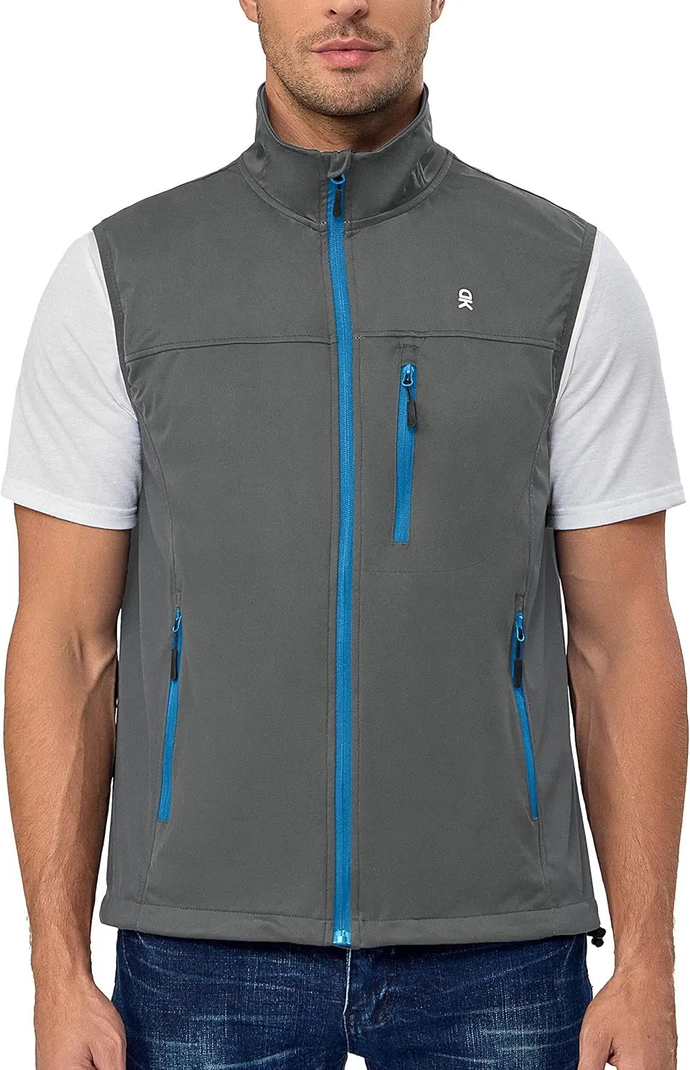 Little Donkey Andy Men's Lightweight Softshell Vest, Windproof Sleeveless Jacket for Running, Hiking, Cycling, Golf