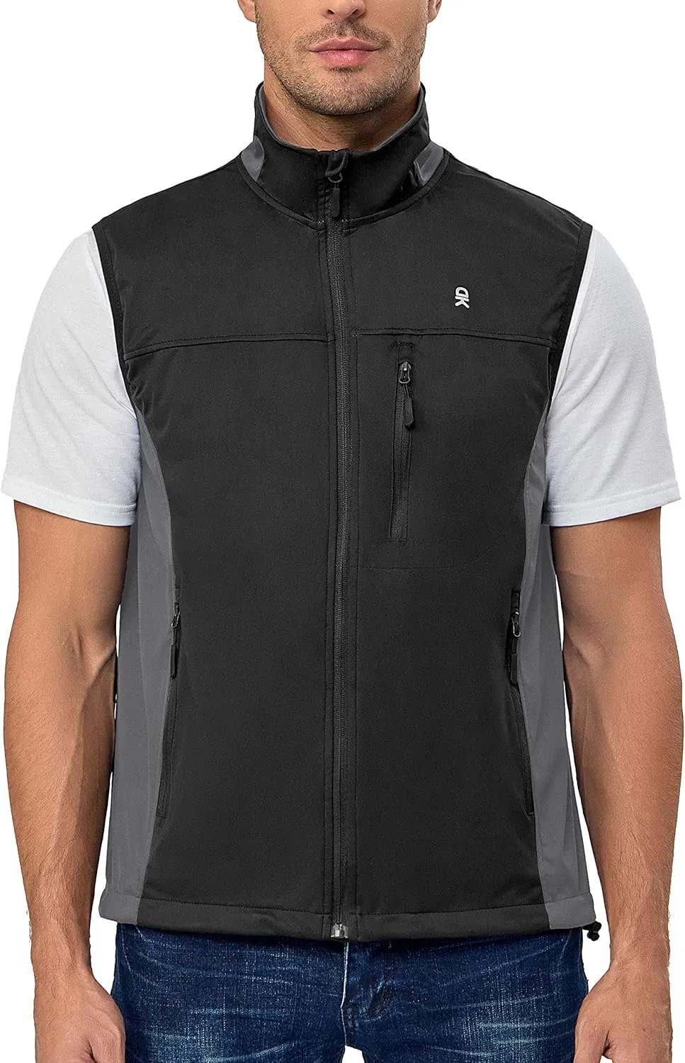 Little Donkey Andy Men's Lightweight Softshell Vest, Windproof Sleeveless Jacket for Running, Hiking, Cycling, Golf