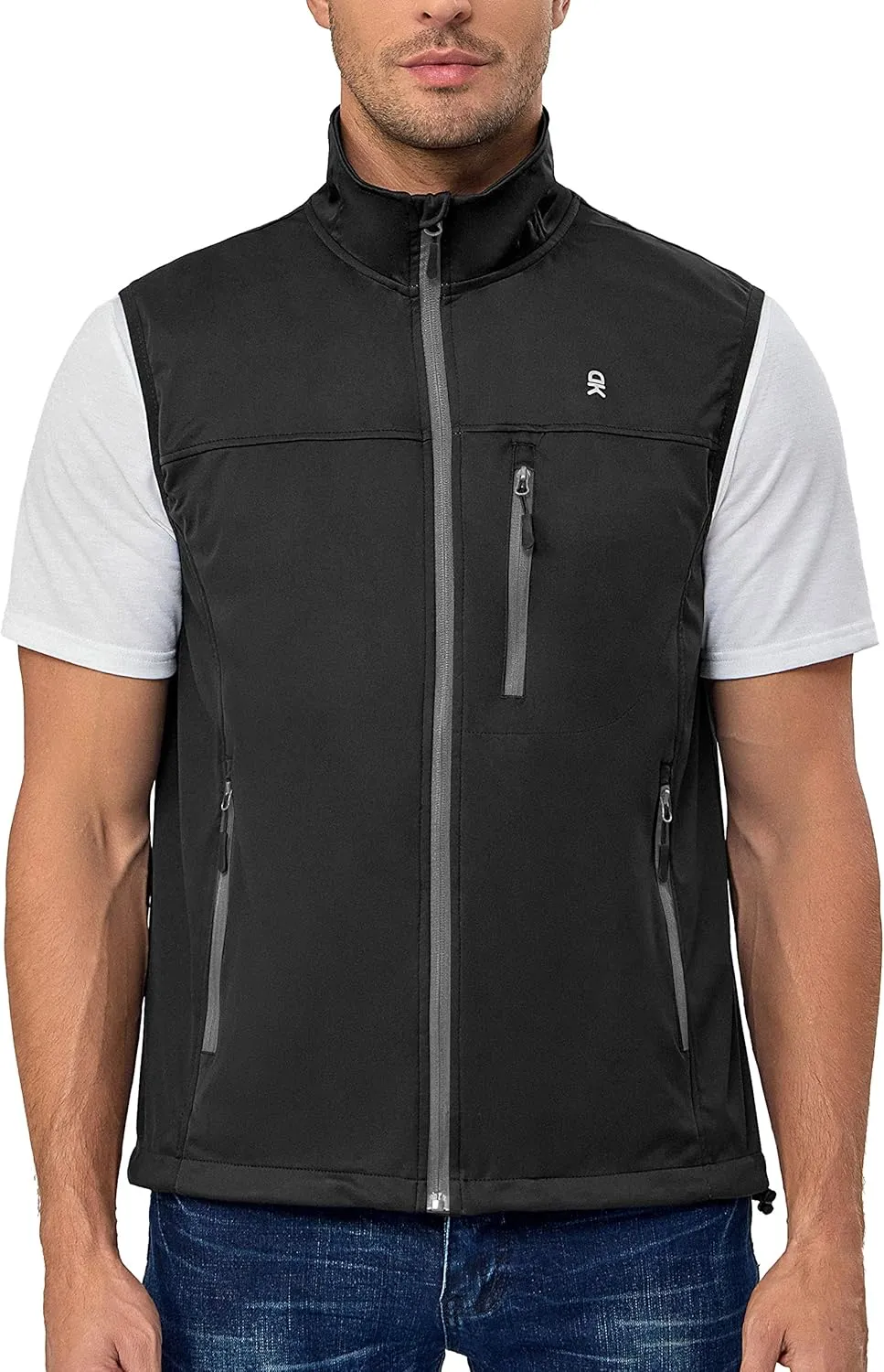 Little Donkey Andy Men's Lightweight Softshell Vest, Windproof Sleeveless Jacket for Running, Hiking, Cycling, Golf