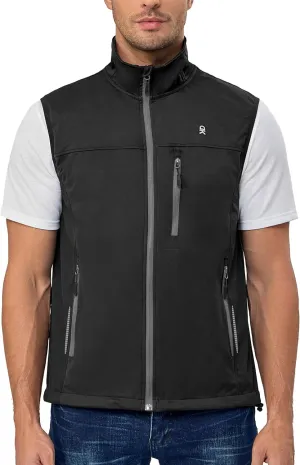 Little Donkey Andy Men's Lightweight Softshell Vest, Windproof Sleeveless Jacket for Running, Hiking, Cycling, Golf
