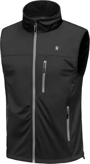 Little Donkey Andy Men's Lightweight Softshell Vest, Windproof Sleeveless Jacket for Running, Hiking, Cycling, Golf