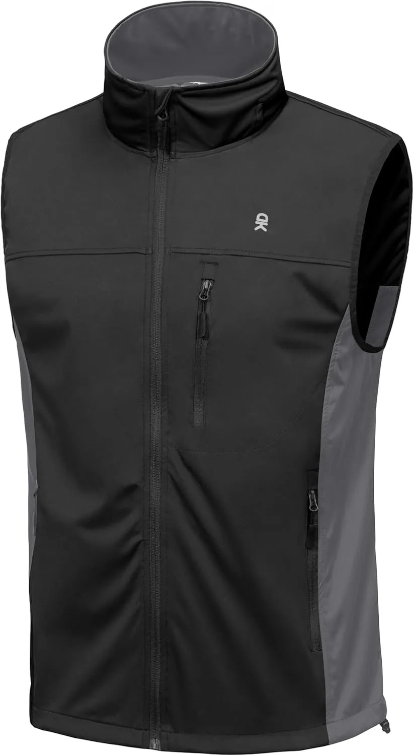 Little Donkey Andy Men's Lightweight Softshell Vest, Windproof Sleeveless Jacket for Running, Hiking, Cycling, Golf