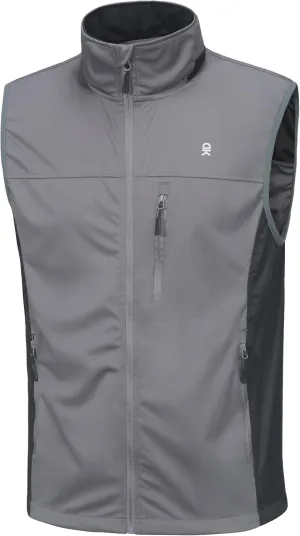 Little Donkey Andy Men's Lightweight Softshell Vest, Windproof Sleeveless Jacket for Running, Hiking, Cycling, Golf