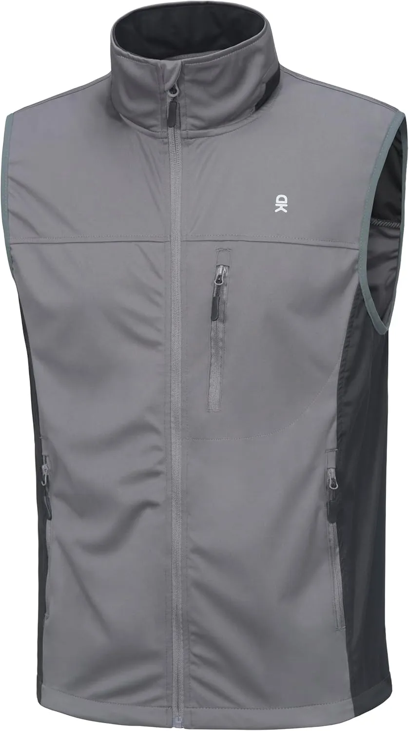 Little Donkey Andy Men's Lightweight Softshell Vest, Windproof Sleeveless Jacket for Running, Hiking, Cycling, Golf