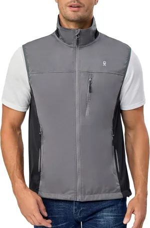 Little Donkey Andy Men's Lightweight Softshell Vest, Windproof Sleeveless Jacket for Running, Hiking, Cycling, Golf