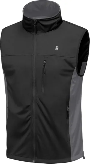 Little Donkey Andy Men's Lightweight Softshell Vest, Windproof Sleeveless Jacket for Running, Hiking, Cycling, Golf