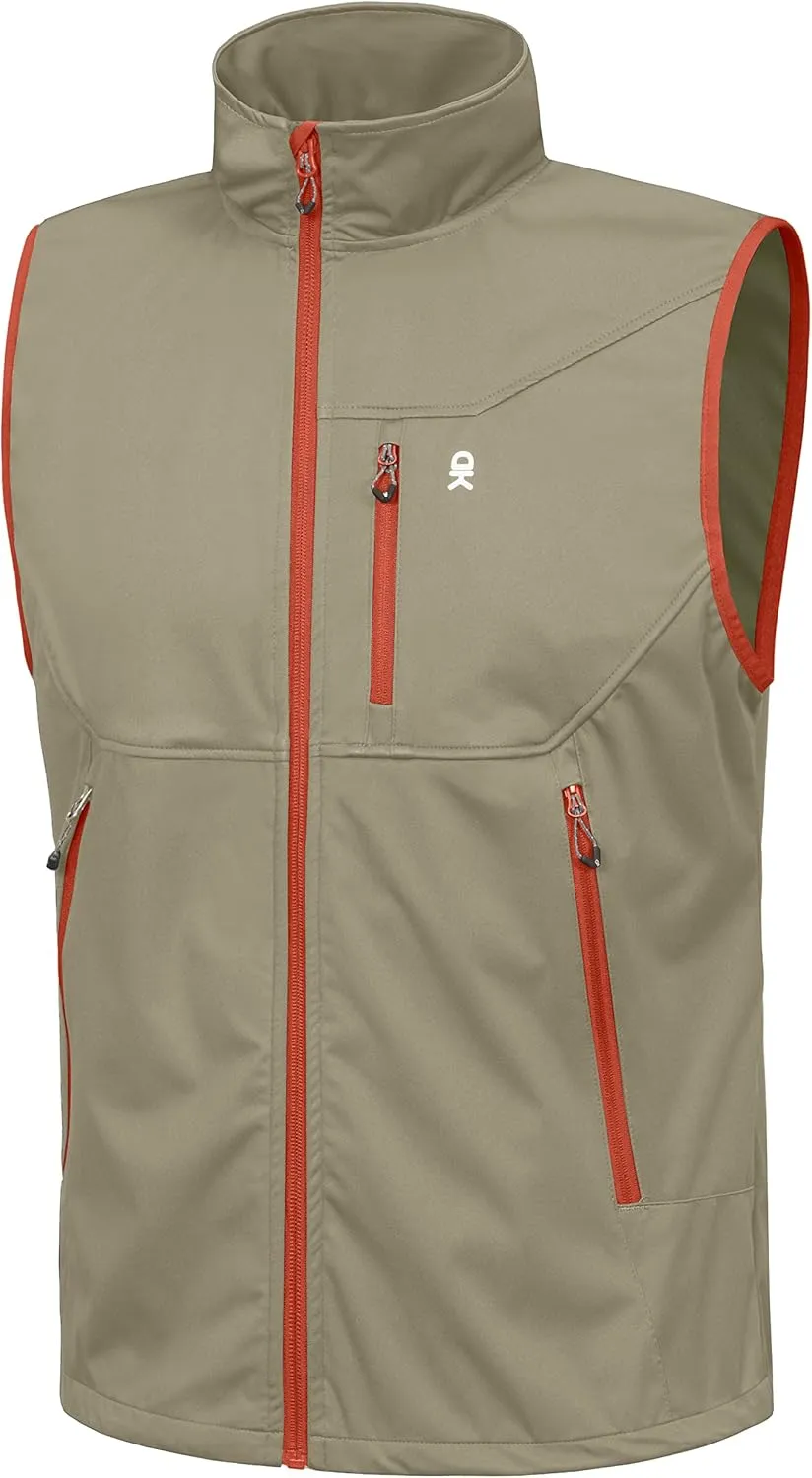 Little Donkey Andy Men's Lightweight Softshell Vest Windproof Sleeveless Jacket for Travel Hiking Running Golf