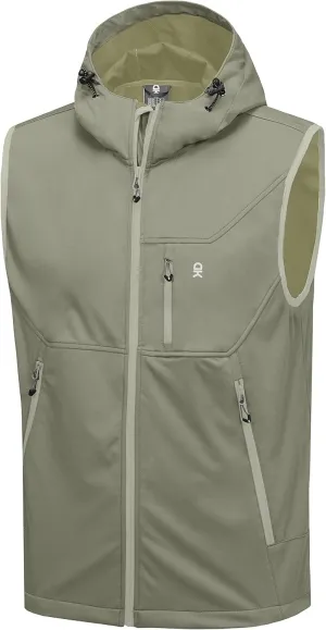 Little Donkey Andy Men's Lightweight Softshell Vest Windproof Sleeveless Jacket for Travel Hiking Running Golf