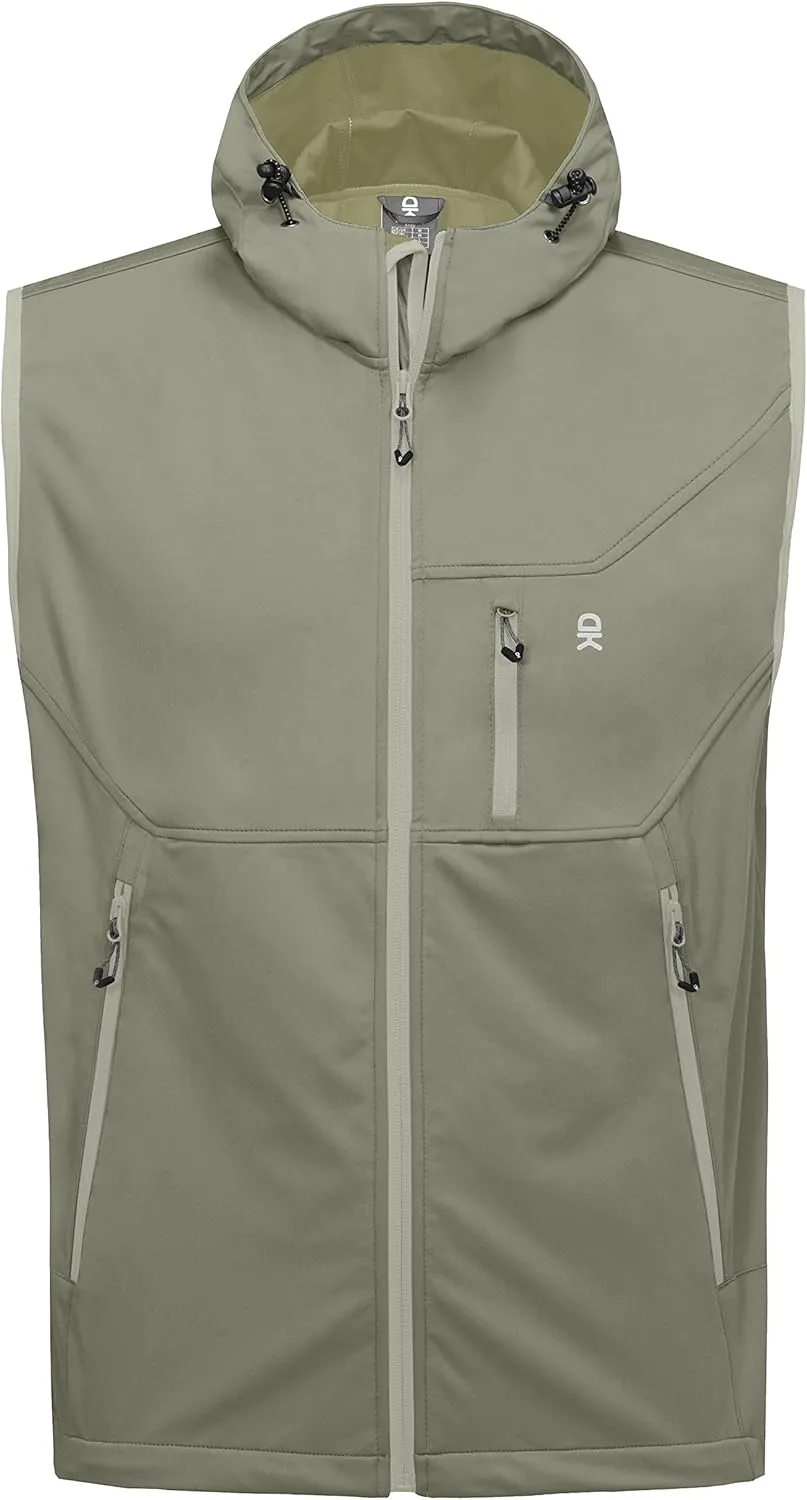 Little Donkey Andy Men's Lightweight Softshell Vest Windproof Sleeveless Jacket for Travel Hiking Running Golf