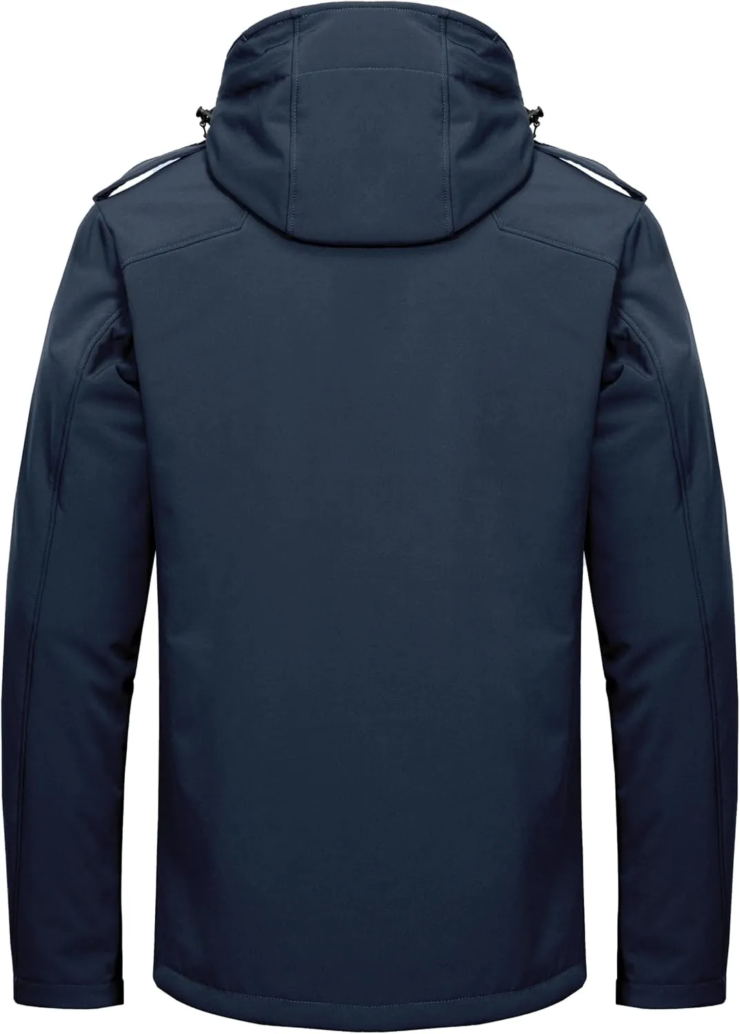 Little Donkey Andy Men's Warm Sherpa Lined Winter Softshell Jacket Windproof Mountain Ski Snow Coat with Removable Hood