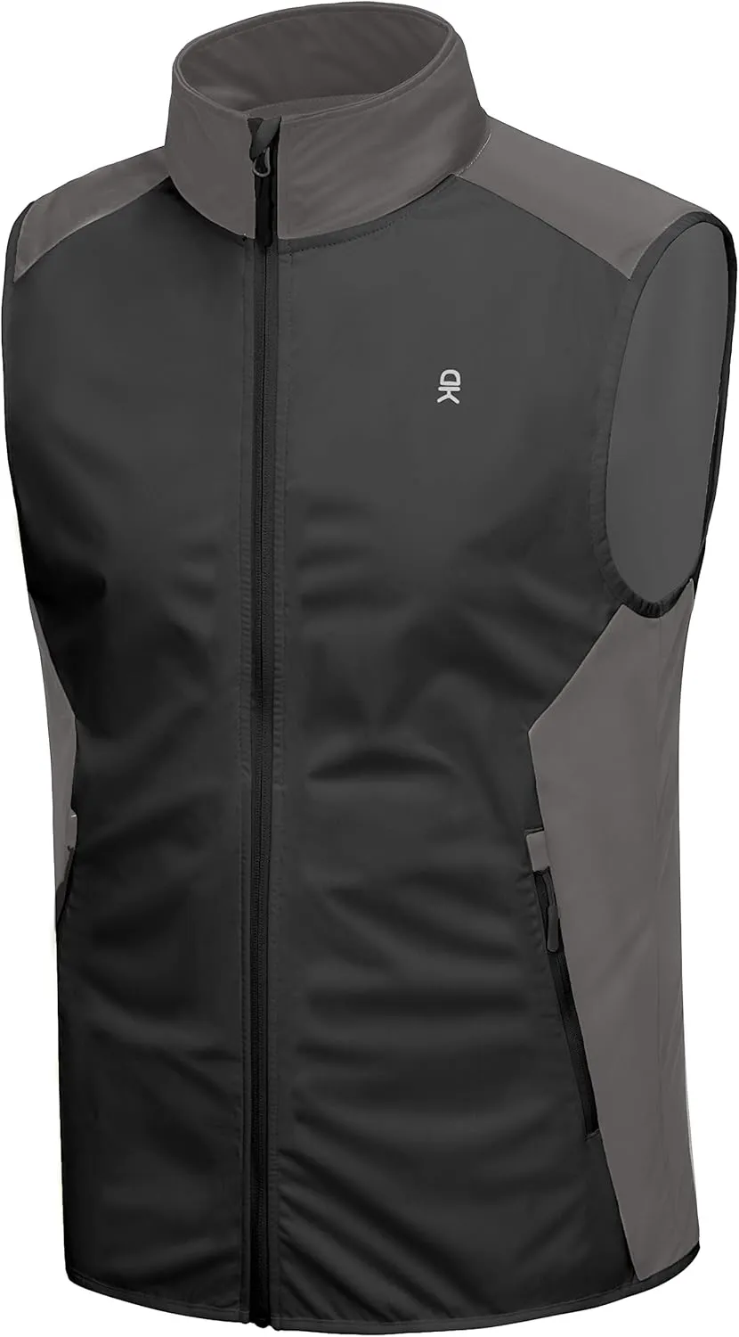 Little Donkey Andy Men's Water-resistant Outerwear Vests, Stretch Windproof Vest for Cycling, Running, Golf