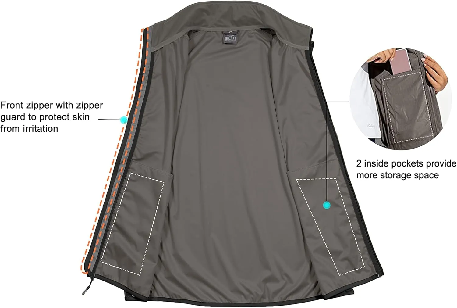 Little Donkey Andy Men's Water-resistant Outerwear Vests, Stretch Windproof Vest for Cycling, Running, Golf