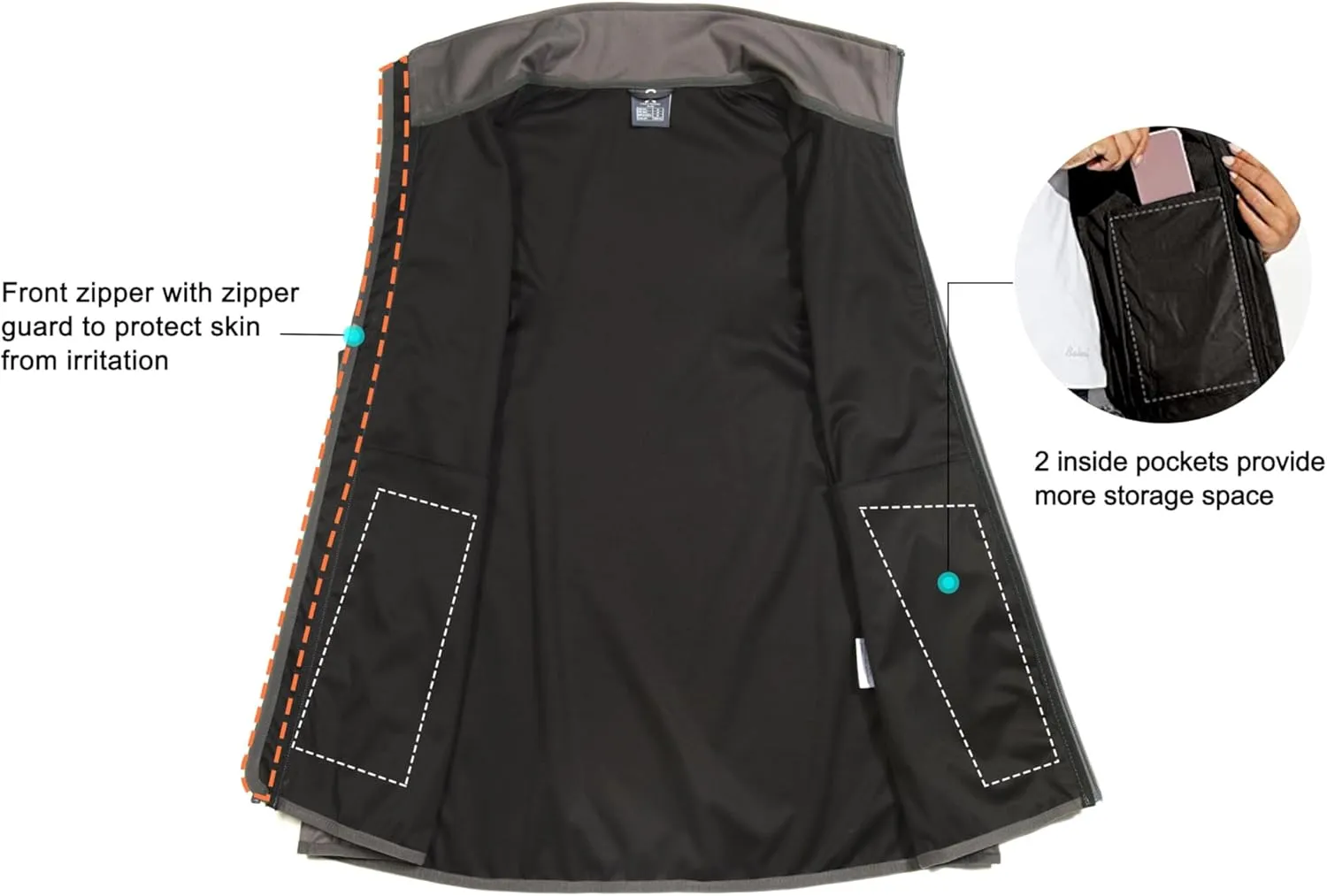 Little Donkey Andy Men's Water-resistant Outerwear Vests, Stretch Windproof Vest for Cycling, Running, Golf